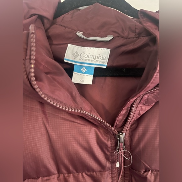 COLUMBIA | Burgundy Long Puffer Jacket with Hood XXL - Picture 4 of 5